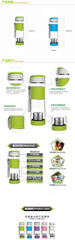 CJ023 NEW Healthy Portable Travel Sport Tea Water Seal Bottle 550ml Travel bottle With Filter Strainer Tea Seal Bottles grey