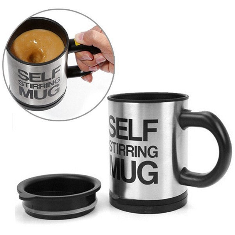CJ021 350ml Automatic coffee mixing mug drinkware stainless steel coffee self stirring electic cooking tool tea cup