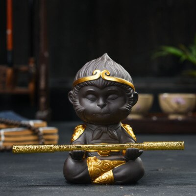 Chinese Purple Clay Kung Fu tea Set Tea Pet Monkey King Tea Accessories for puer Oolong Tea Home Deco