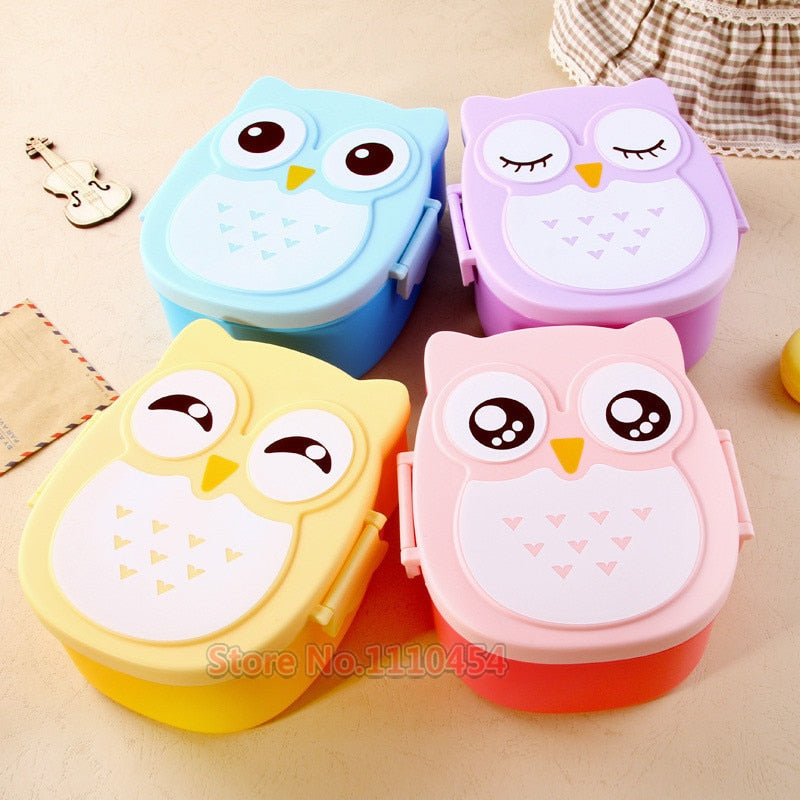 CJ004 Bento box Cartoon cute owl Japan jogo de panelas Bento Lunch meal box tableware Easy-Open microwave oven
