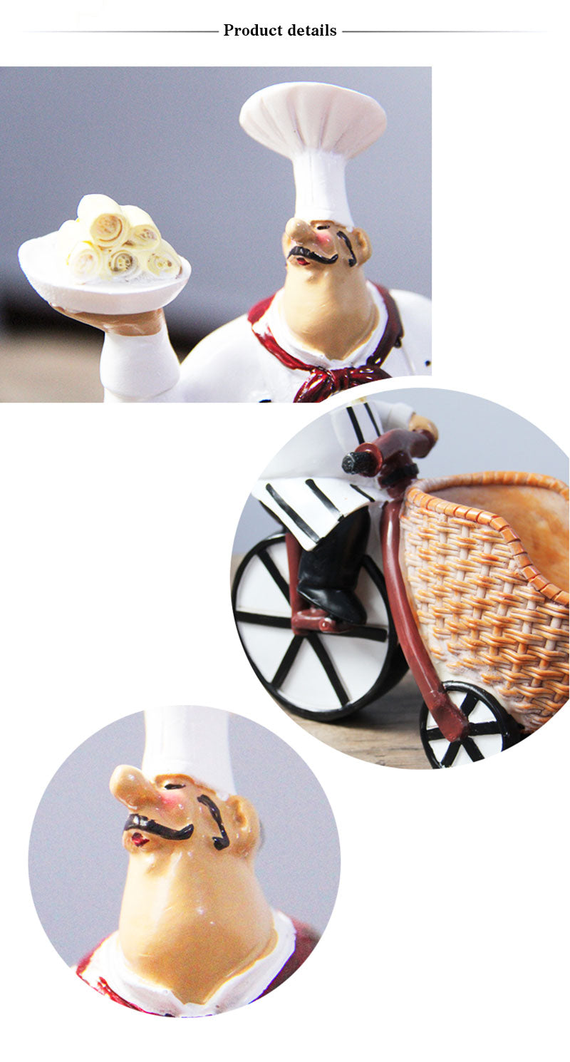 Creative Resin Chef Wine Rack Craft Figurine Wine Stand Cook Wine Bottle Holder Home Wine Ornament Shelf Racks for Restaurant