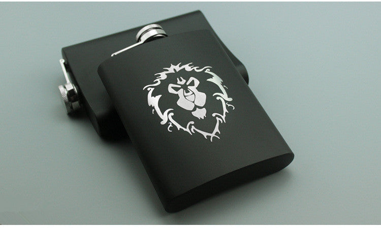 8OZ Ounce Elvis Skull KGB Godfather Stainless Steel Black Whiskey Vodka Hip flask Portable Flagon Alcohol Bottle