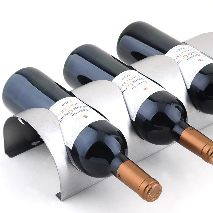 1PC 3 or 4 Hole Stainless Steel Wall Mounted Wine Holder Rack Household Wine Bottle Holder For Homeuse With Screws
