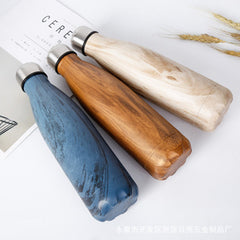 HELLOYOUNG 7 Color Vacuum Flask for water bicycle Stainless Steel Kettle Vacuum Marble Texture Flask Water Bottle for outdoor
