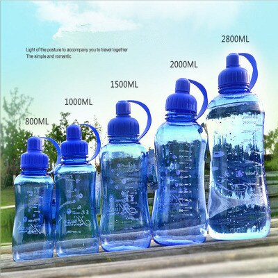 HELLOYOUNG 800ml/1000ml Creative Sports Water Bottle Leak-proof Plastic Large Capacity Bottle Outdoor/Climbing Water Bottle