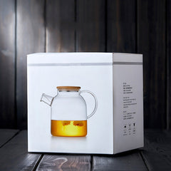 2Sizes Good Clear Borosilicate Glass Teapot With 304 Stainless Steel Infuser Strainer Heat green Tea Pot Tool Kettle Set