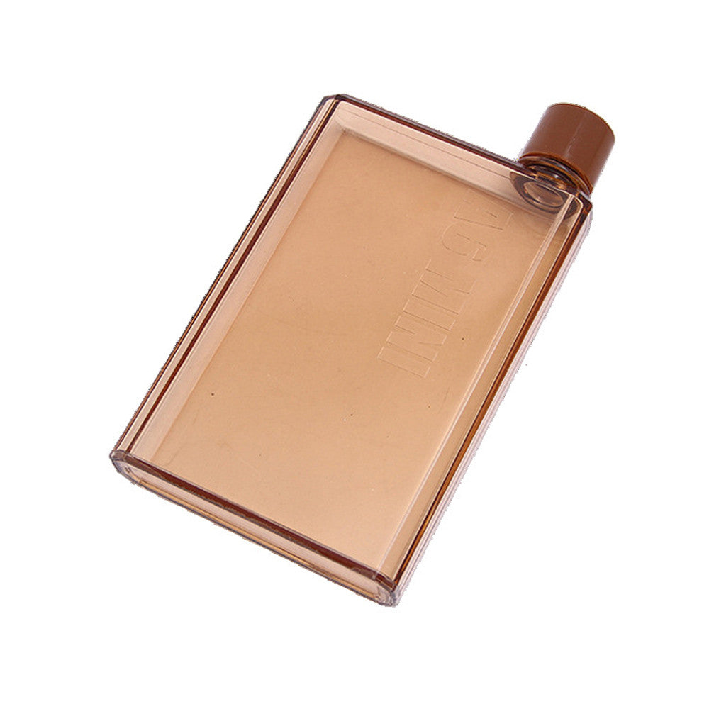 Water Bottle Clear Book Portable Paper Pad Flat Drinks Kettle Drinkware Sports