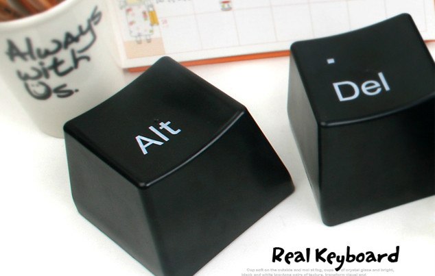 CJ235 Hot 1 Set of 3pcs Ctrl ALT DEL Keyboard Key Design Coffee Tea Cup Container