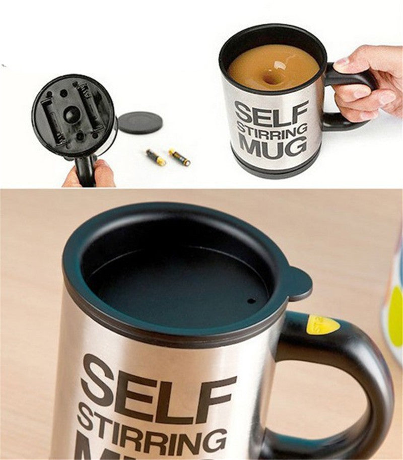 CJ021 350ml Automatic coffee mixing mug drinkware stainless steel coffee self stirring electic cooking tool tea cup