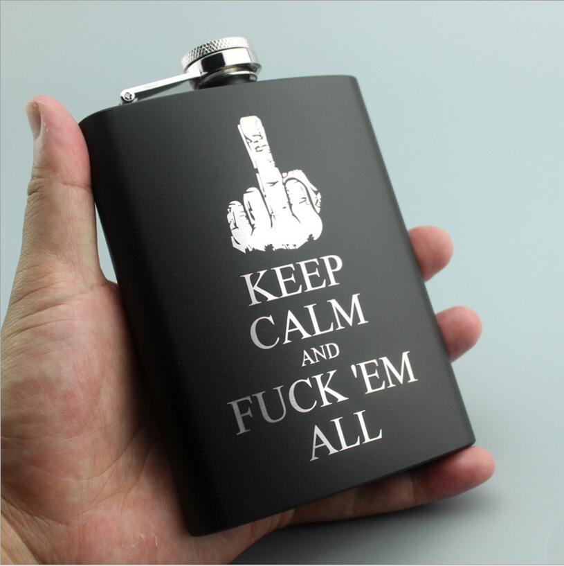 8OZ Ounce Elvis Skull KGB Godfather Stainless Steel Black Whiskey Vodka Hip flask Portable Flagon Alcohol Bottle