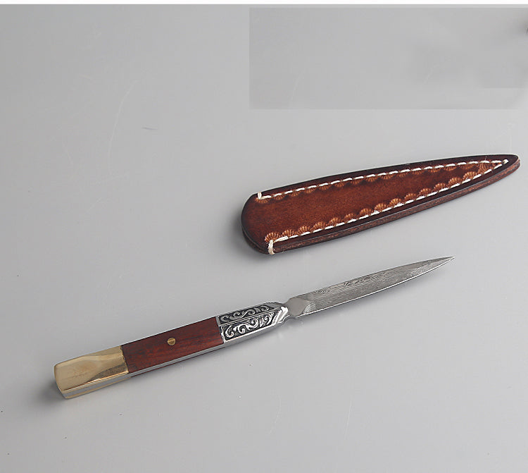 Creative Pure Stainless Steel Tea Knife Office Tea Ceremony Accessories Pattern Vintage Big Needles Cutter Puer Tea Pry Tools