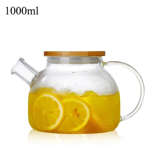 2Sizes Good Clear Borosilicate Glass Teapot With 304 Stainless Steel Infuser Strainer Heat green Tea Pot Tool Kettle Set
