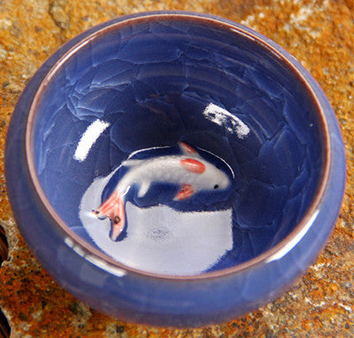 CJ272 Colorful Ice-Crackle Porcelain 8 Colors Tea Cup With Fish Pattern Ceramic Ceramic Kung fu Tea Set China porcelana tea se