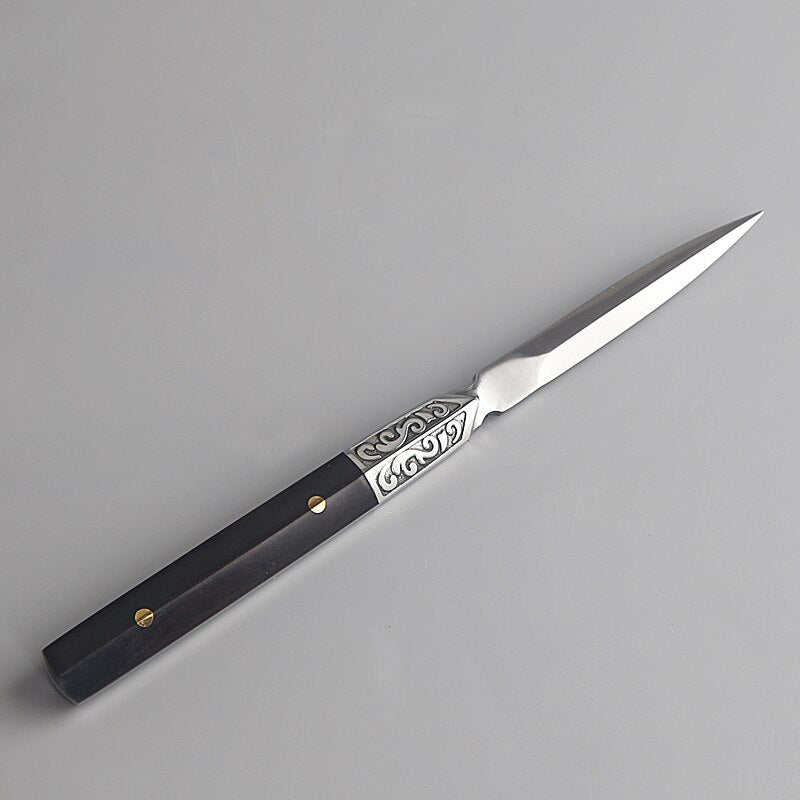 Creative Pure Stainless Steel Tea Knife Office Tea Ceremony Accessories Pattern Vintage Big Needles Cutter Puer Tea Pry Tools
