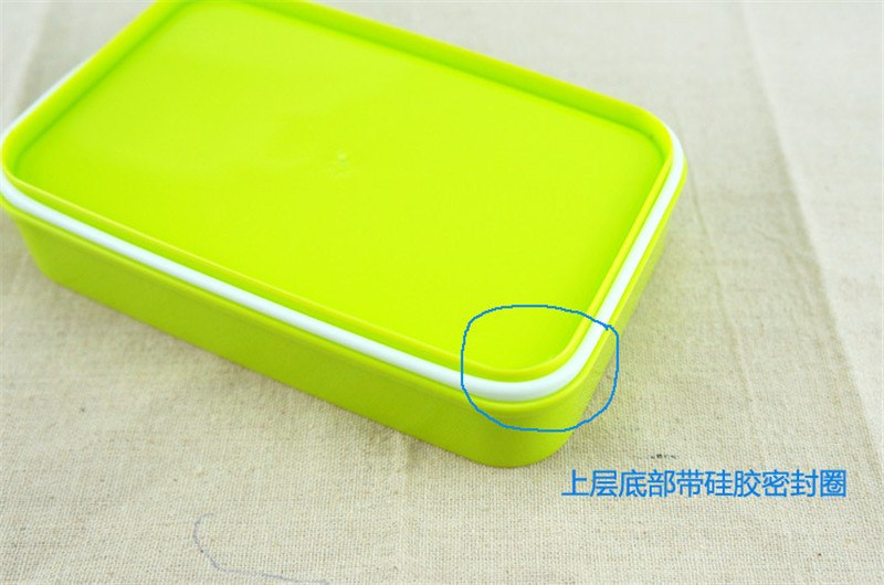 CJ007 lunchbox tableware Double plastic bento lunchboxes Double buckle around lunchbox can microwaveoven