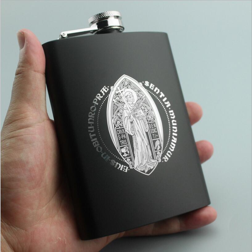 8OZ Ounce Elvis Skull KGB Godfather Stainless Steel Black Whiskey Vodka Hip flask Portable Flagon Alcohol Bottle