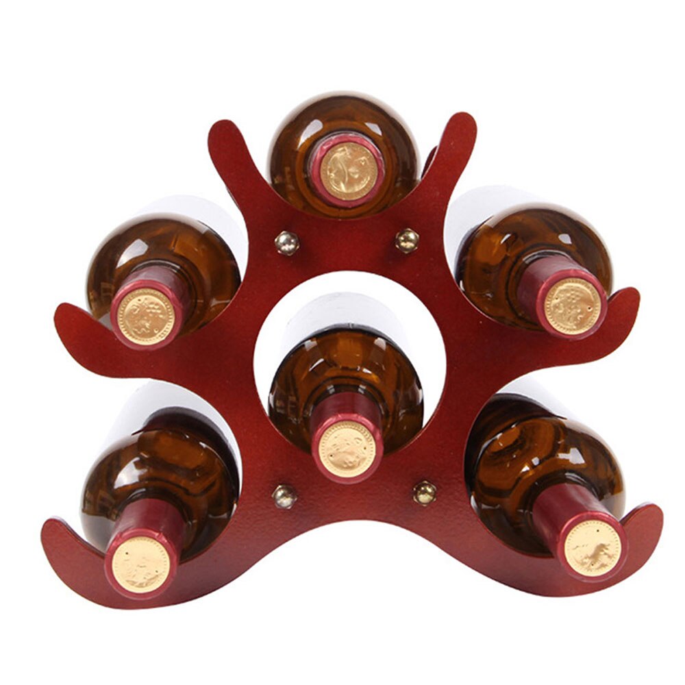 6 Bottles Wine Racks Wooden Wine Bottle Holder Wine Stand Shelf Tabletop Decoration Home Bar Storage Shelf Racks Kitchen Tools