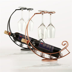 Metal Antique Black/Bronze Metal Wine Bottle Champagne Storage Holder Rack Bar Stand Bracket Display Stand Bracket Decor
