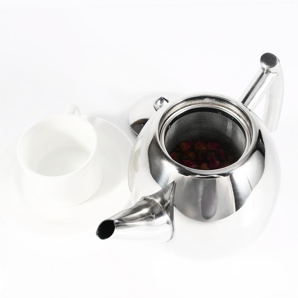 1/1.5L Durable Stainless Steel Teapot Coffee Pot Kettle With Filter Large Capacity Puer Tea Bag Green Oolong Tea Tieguanyin Cha