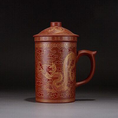Round purple queen of Pu'er Filter tea cup ceramic cups office cups gift travel kung fu for teas 300ML