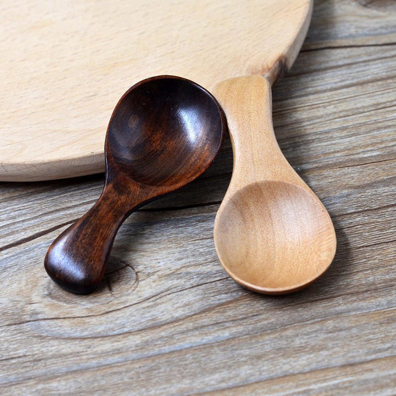 1Pcs Hot Selling Small Little Mini Natural Wooden Spoon Scoop Tea Honey Coffee Condiment Salt Sugar Spoon