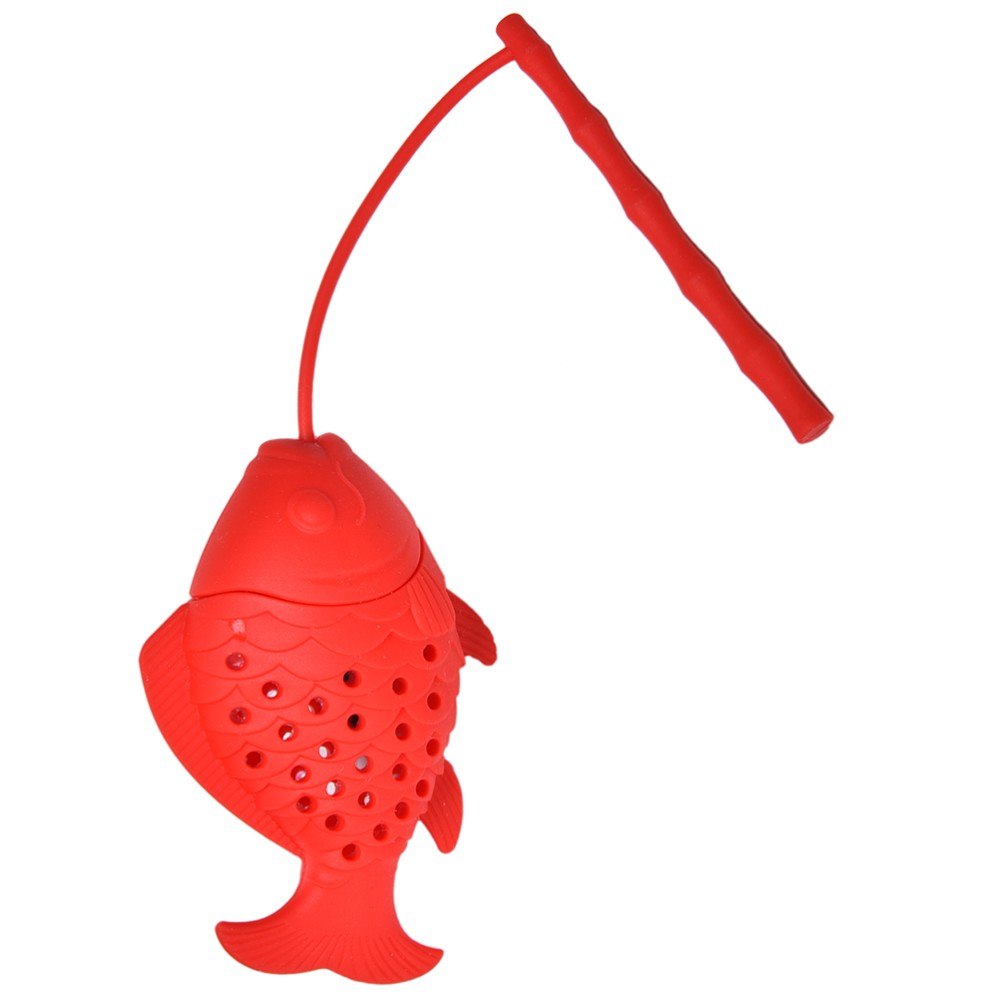 Fish Design Food Grade Silicone Loose Tea Leaf Infuser Herbal Spice Infuser Filter Strainer Drinkware