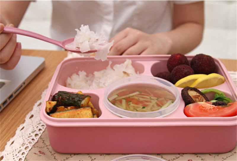 CJ011 Bento Box Tableware Suit Oven lunchbox Microwave Dinnerware Sets Food Container Large Meal Box Five plus a separation