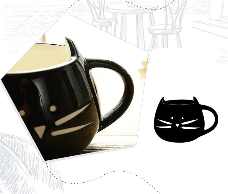 HELLOYOUNG Cute Cat Coffee Mug Animal Milk Mug Ceramic Creative Coffee Porcelain Tea Cup Nice Gifts