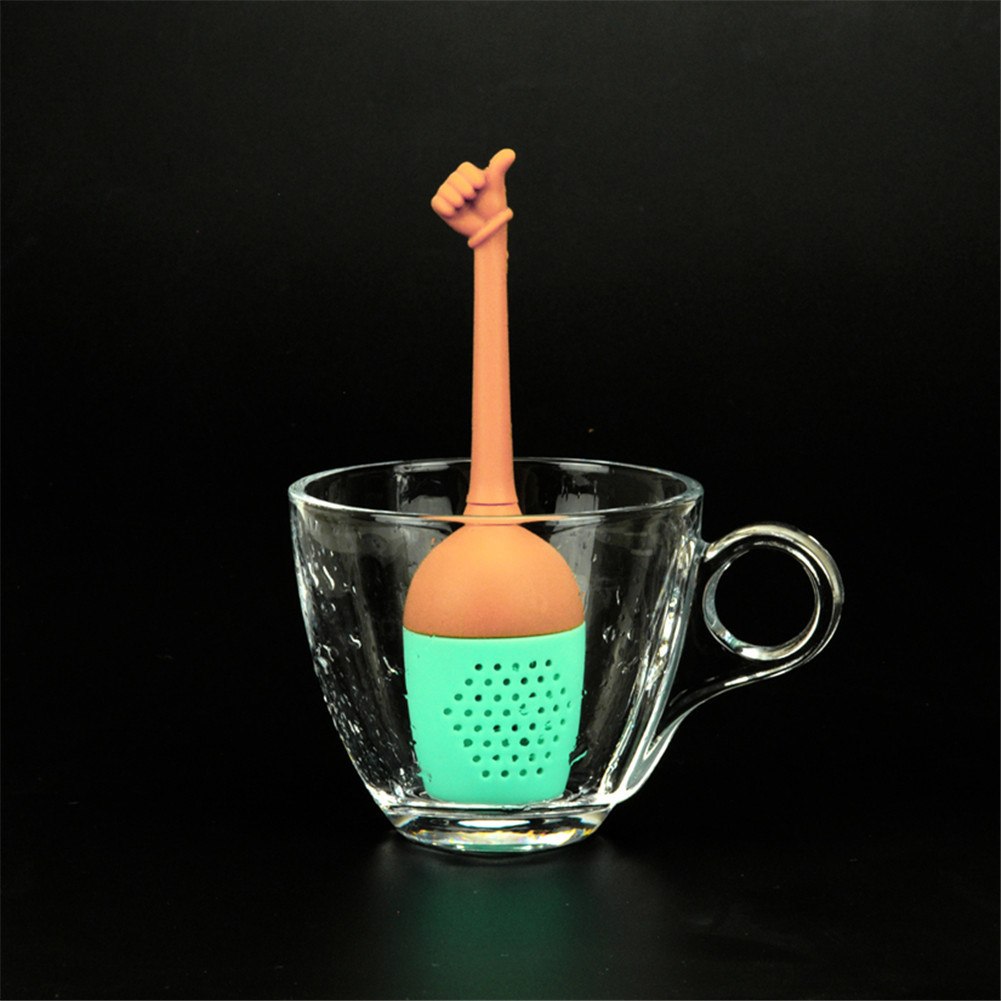 Funny Hand Gestures Tea Infuser Black Tea Strainer FDA Grade Silicone Loose Leaf Herbal Spice Holder Tea Brewing Tools