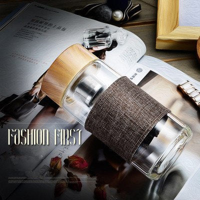 Glass tea water Bottle With Stainless Steel 304 Tea leaks Filter Bottle For Water teaTumbler My drink Car travel bottles