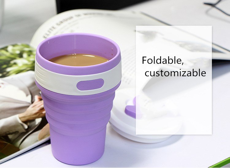 HELLOYOUNG Fashion 350ML Portable 4 Color Coffee Tea Folding Silicone Water Bottles Travel Hiking Picnic Collapsible Bottle