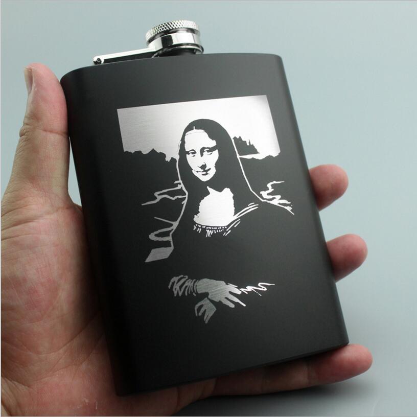 8OZ Ounce Elvis Skull KGB Godfather Stainless Steel Black Whiskey Vodka Hip flask Portable Flagon Alcohol Bottle