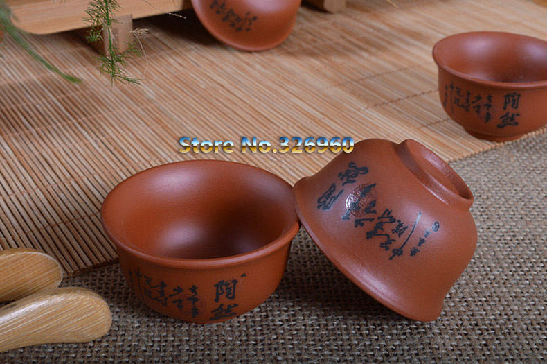CJ237 China High-grade Purple Sand Tea Set Purple Clay Kung Fu Tea Set Teapot Purple Grit Teapot Teacup Handmade Ceramic Tea Set