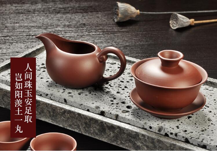 Yixing Purple sand tea set black/red ceramic kung fu Teapot, handmade Purple sand teapot teacup gaiwan Tureen tea ceremony
