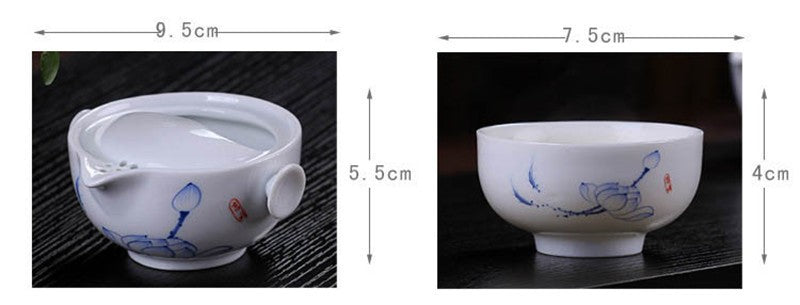 CJ225 Tea set Include 1 Pot 1 Cup, High quality elegant gaiwan,Beautiful and easy kettle teapot Chinese porcelana tea set