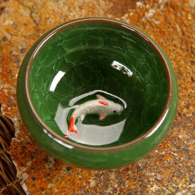 CJ272 Colorful Ice-Crackle Porcelain 8 Colors Tea Cup With Fish Pattern Ceramic Ceramic Kung fu Tea Set China porcelana tea se