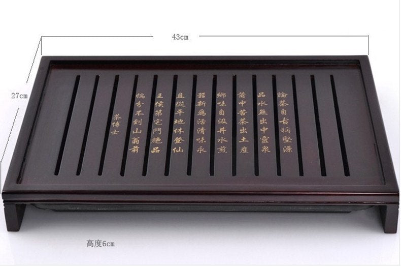 CJ186 Hot Sale Kung Fu Tea Set Natural Solid Wooden Tea Tray Rectangular Wood Traditional Puer Tea Tray Big Size