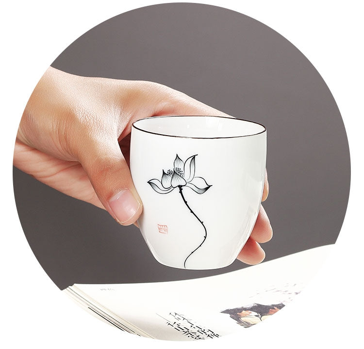 6 PCS/LotTraditional Chinese Tea Cup Ceramic Advanced Porcelain Tea Set Accessories Teacups Drinkware Dropshipping