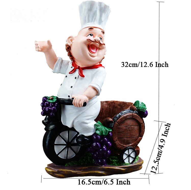 Resin Chef Wine Rack Wine Stand Cook Wine Bottle Holder Home Wine Ornaments Shelf Crafts Rack Shelf for Party