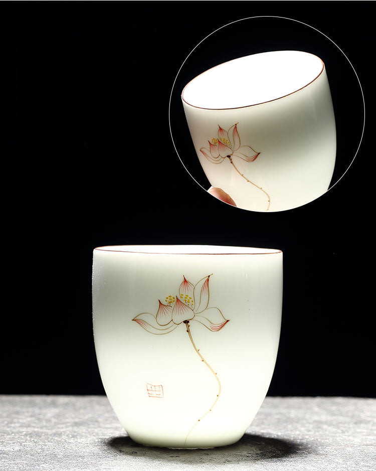 6 PCS/LotTraditional Chinese Tea Cup Ceramic Advanced Porcelain Tea Set Accessories Teacups Drinkware Dropshipping