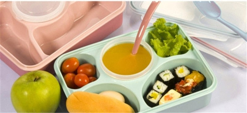 CJ011 Bento Box Tableware Suit Oven lunchbox Microwave Dinnerware Sets Food Container Large Meal Box Five plus a separation