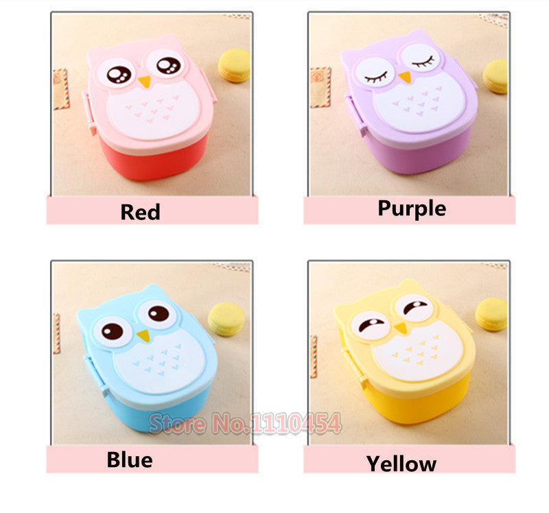 CJ004 Bento box Cartoon cute owl Japan jogo de panelas Bento Lunch meal box tableware Easy-Open microwave oven