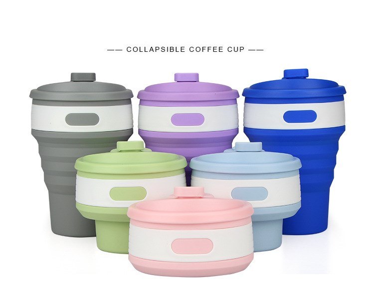 HELLOYOUNG Fashion 350ML Portable 4 Color Coffee Tea Folding Silicone Water Bottles Travel Hiking Picnic Collapsible Bottle