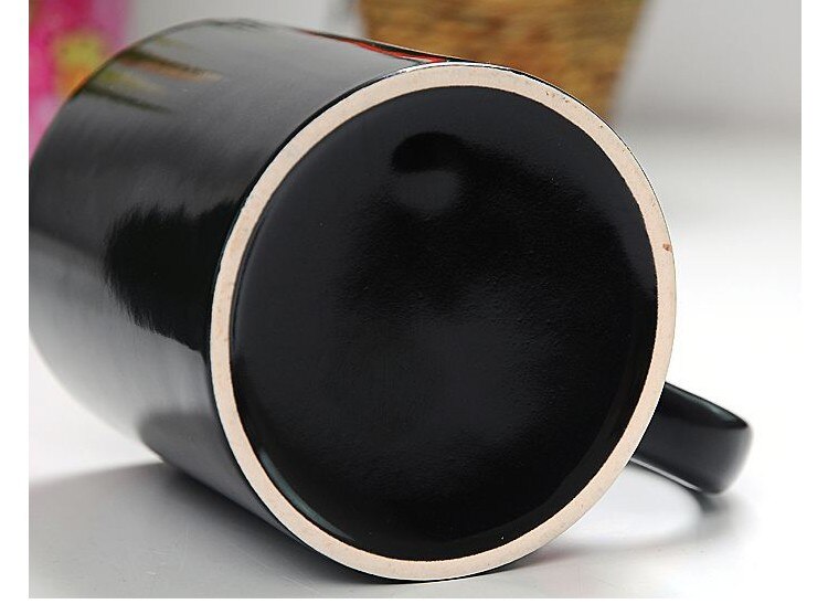 Battery Magic Mug Positive Energy Color Changing Cup Ceramic Discoloration Coffee Tea Milk Mugs Novelty Gifts