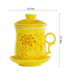 CJ190 Tea set Include 1 Pot and 1 Cup filter 1 cup cover and 1 Coaster High quality elegant gaiwan, Beautiful  teapot kettle