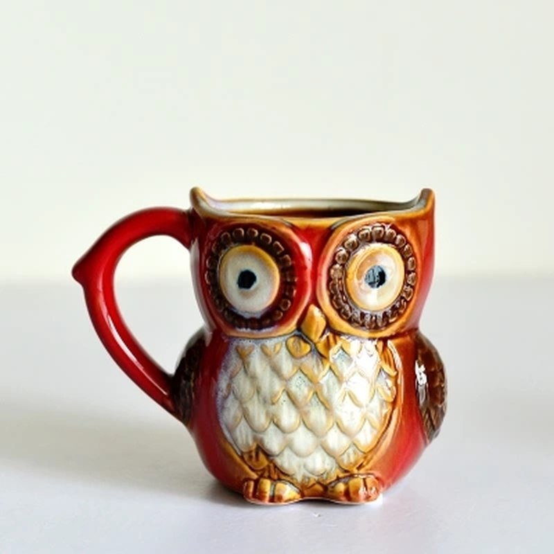 Owl 300ml Cartoon Coffee Ceramic Milk Tea Breakfast Morning Coffee Funny Gift Collection