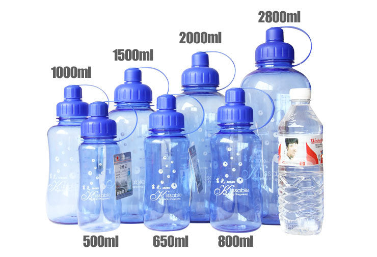 HELLOYOUNG 800ml/1000ml Creative Sports Water Bottle Leak-proof Plastic Large Capacity Bottle Outdoor/Climbing Water Bottle