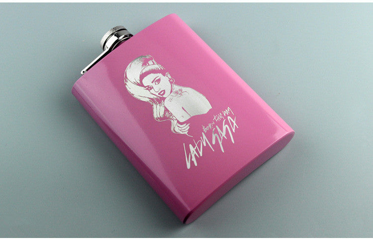 Rose Pink 8oz Hip Flask Women Portable Stainless Steel Flagon Pocket Flask For Whiskey With Gift Box