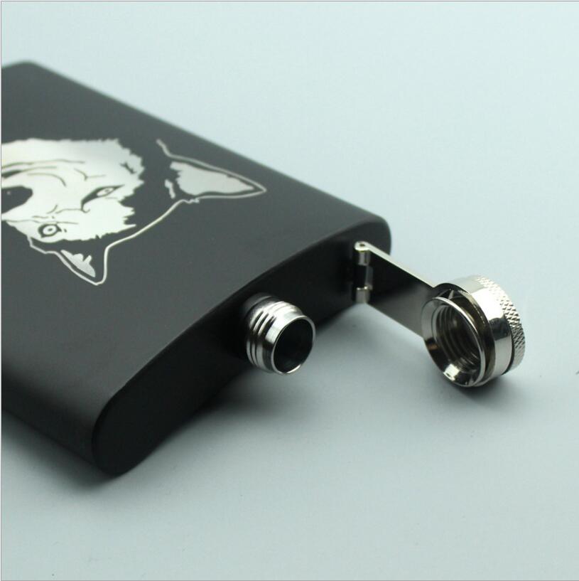 8OZ Ounce Elvis Skull KGB Godfather Stainless Steel Black Whiskey Vodka Hip flask Portable Flagon Alcohol Bottle