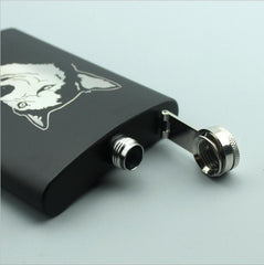 8OZ Ounce Elvis Skull KGB Godfather Stainless Steel Black Whiskey Vodka Hip flask Portable Flagon Alcohol Bottle